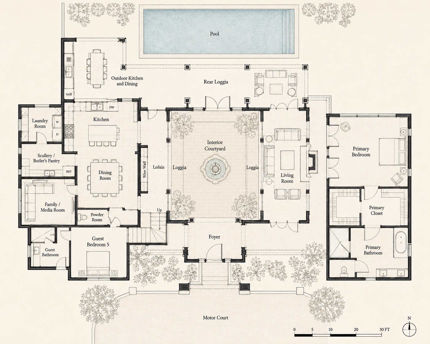 Architectural floor plan, structural engineering and permit drawings